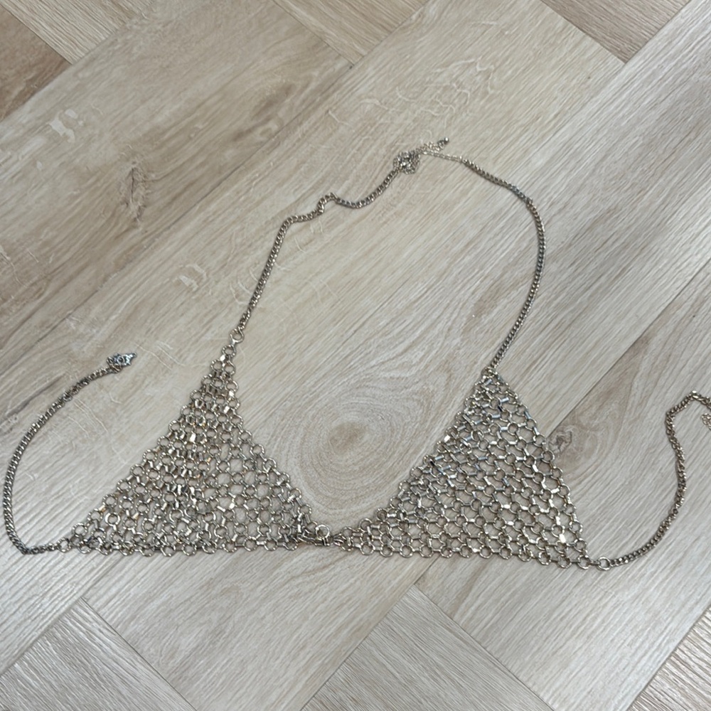 Silver Chainmail Bikini Top